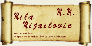 Mila Mijailović vizit kartica